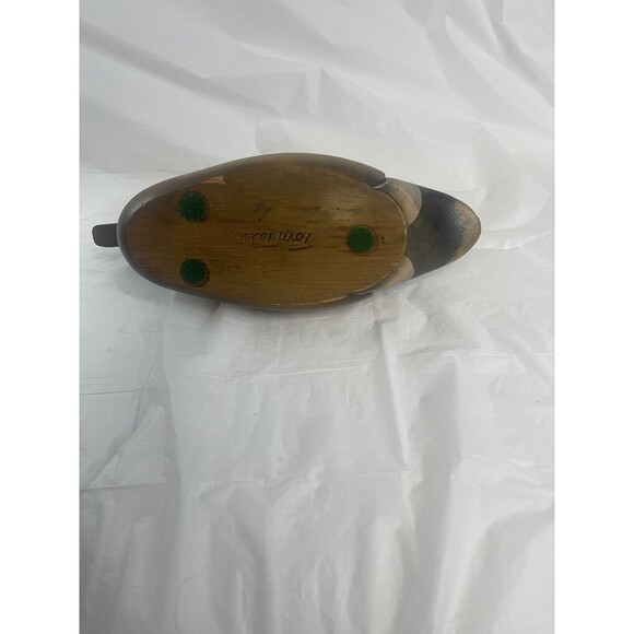 TOM TABER SIGNED NAT'S POND MALLARD DECORATIVE BIRD WATERFOWL WOOD CARVED DECOY - Picture 10 of 12